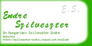 endre szilveszter business card